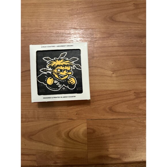 Wichita State University WSU Shockers 4-Pack Ceramic Coasters - Picture 7 of 7